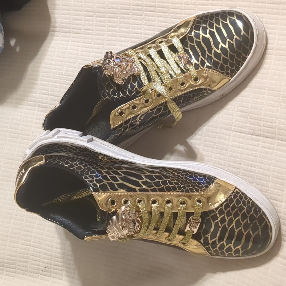 Versace Black and Gold Sneakers